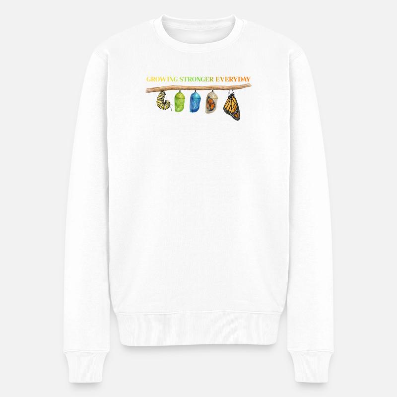 Inspirierende Schmetterlingsfan-Grafik - Männer Premium Bio Pullover - Weiß