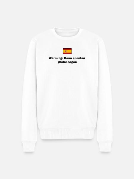 Spanien Flagge, Schwarze Schrift - Männer Premium Bio Pullover - Weiß