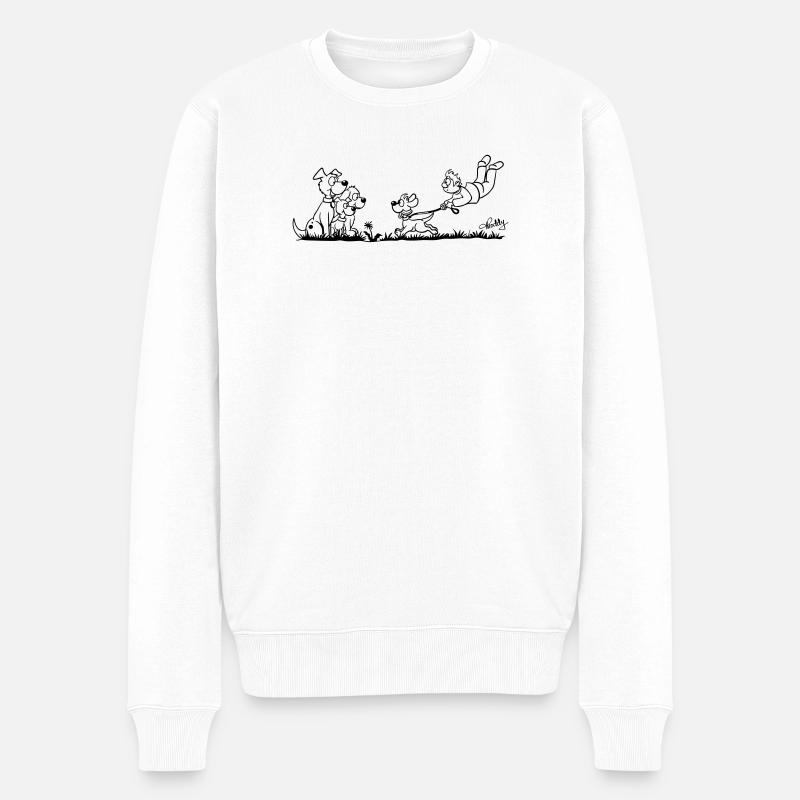 Walking The Dog - Pull Premium bio Homme - blanc