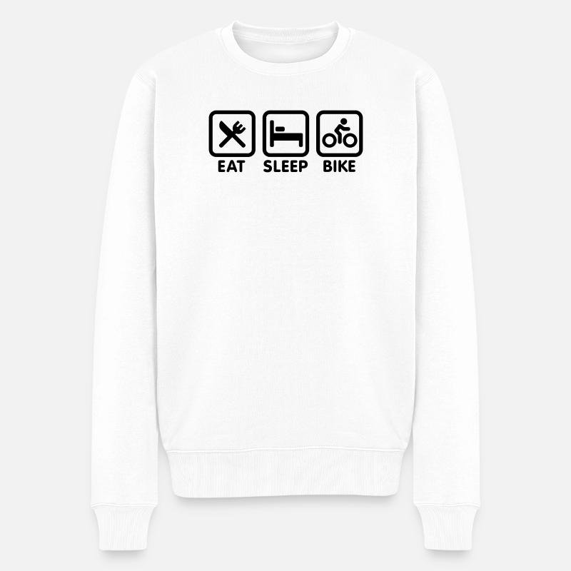 Mangez le vélo de sommeil - Pull Premium bio Homme - blanc
