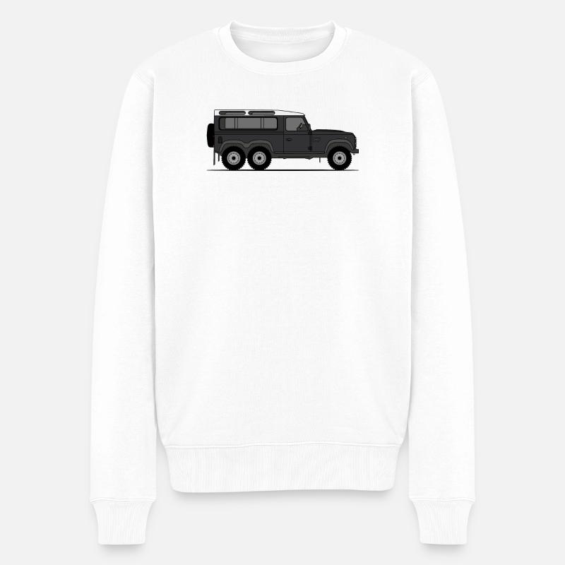 Defender 6x6 Black - Männer Premium Bio Pullover - Weiß