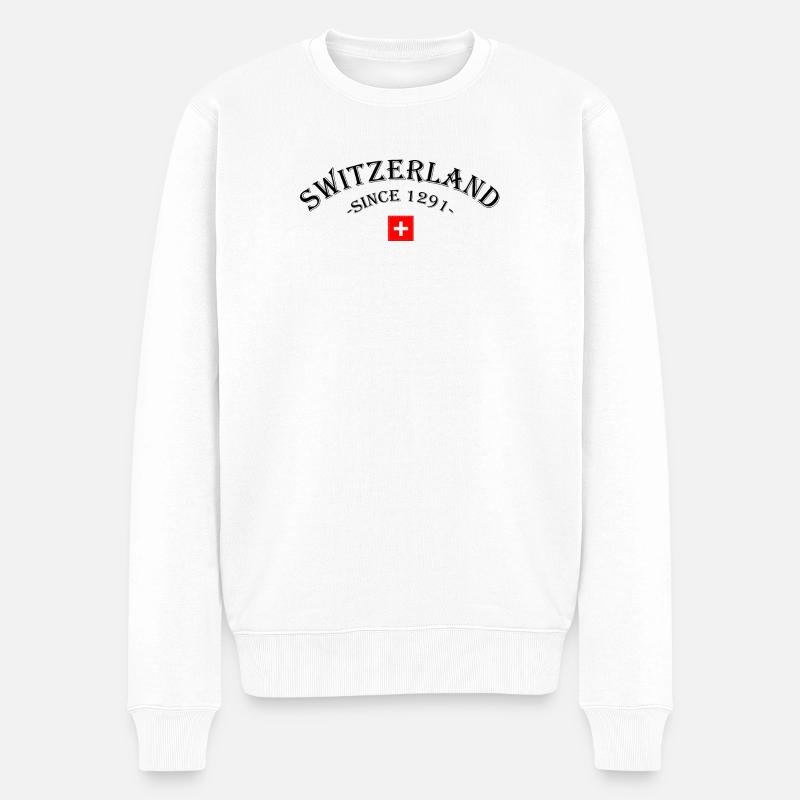 Schweiz 1291 - Männer Premium Bio Pullover - Weiß