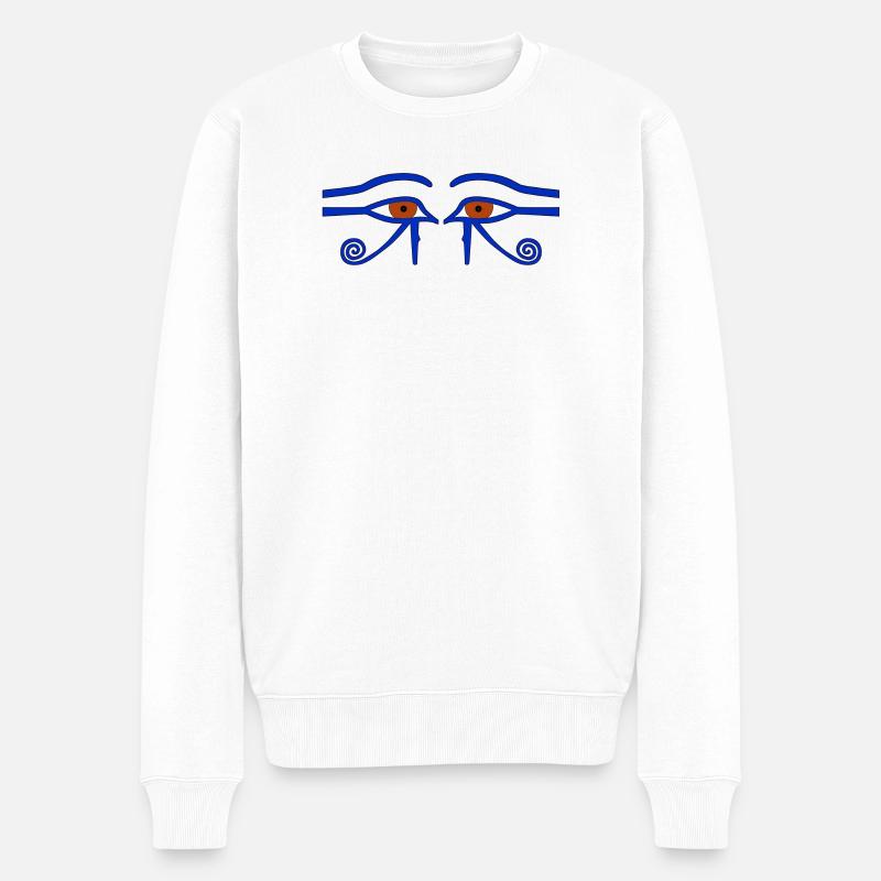 Schutzamulett. Auch: Horusauge. Das »Heilig-Auge«  - Männer Premium Bio Pullover - Weiß
