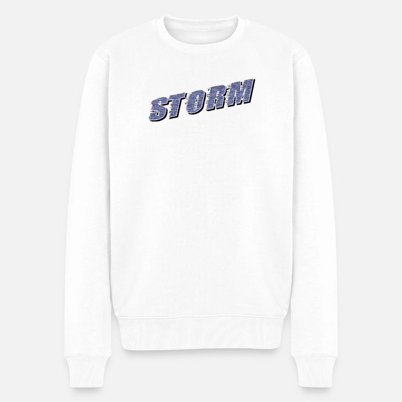 Réclamation STORM | Lettrage tempête - Pull Premium bio Homme - blanc