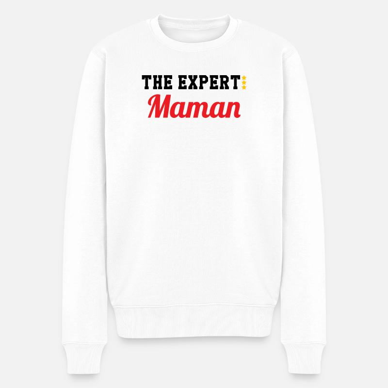 Maman l'experte - Pull Premium bio Homme - blanc