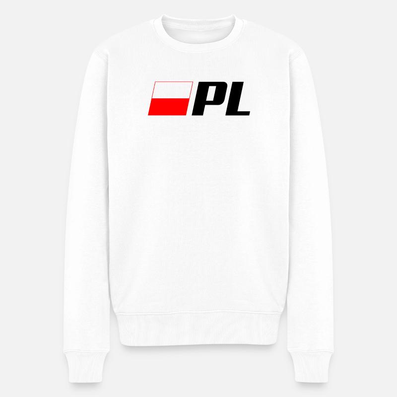 Polnische Flagge Patriotische PL - Männer Premium Bio Pullover - Weiß