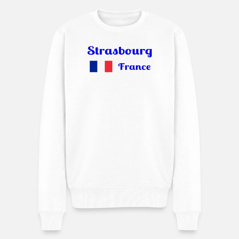 Straßburg Frankreich - Stilvolle Drucke - Männer Premium Bio Pullover - Weiß