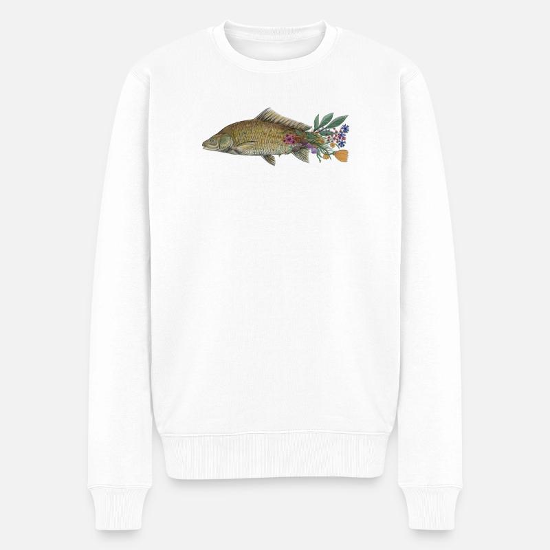 Der Karpfen - Männer Premium Bio Pullover - Weiß