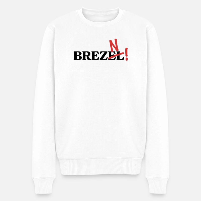 Es heißt Brezn! - Männer Premium Bio Pullover - Weiß