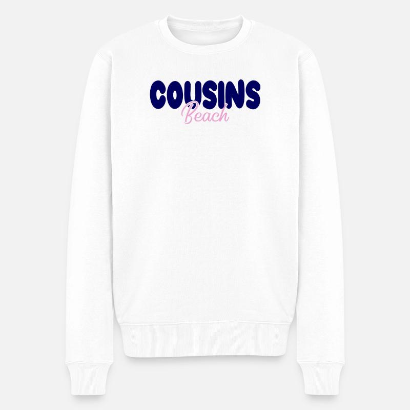 Plage Cousins – Audacieuse et douce - Pull Premium bio Homme - blanc