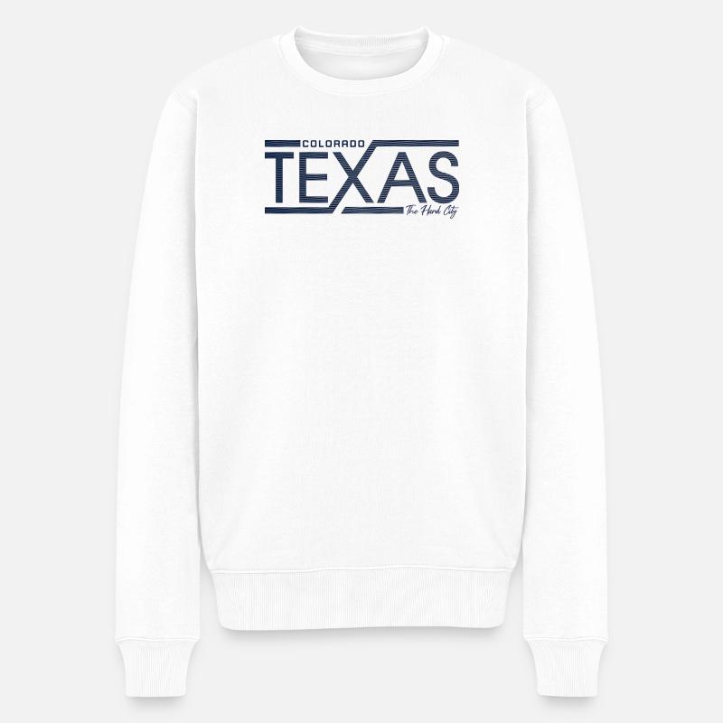 Panneau d’État rétro Texas Stripes - Pull Premium bio Homme - blanc