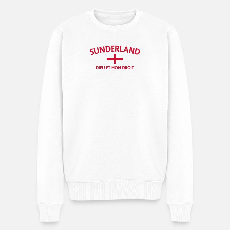 Drapeau de Sunderland Devise Écusson - Pull Premium bio Homme - blanc