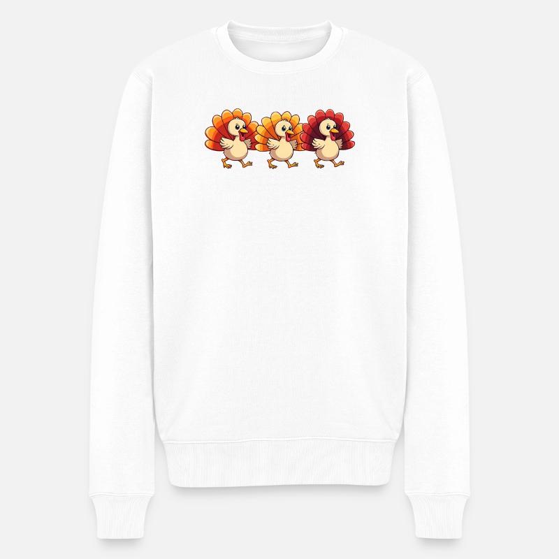 Thanksgiving Truthahn Baby - Männer Premium Bio Pullover - Weiß