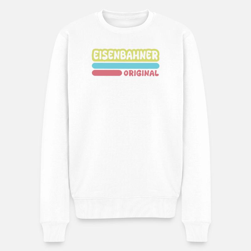Eisenbahner als Vorname - Männer Premium Bio Pullover - Weiß