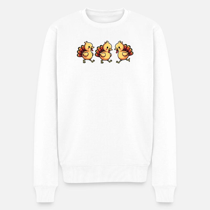 Thanksgiving Truthahn Baby - Männer Premium Bio Pullover - Weiß
