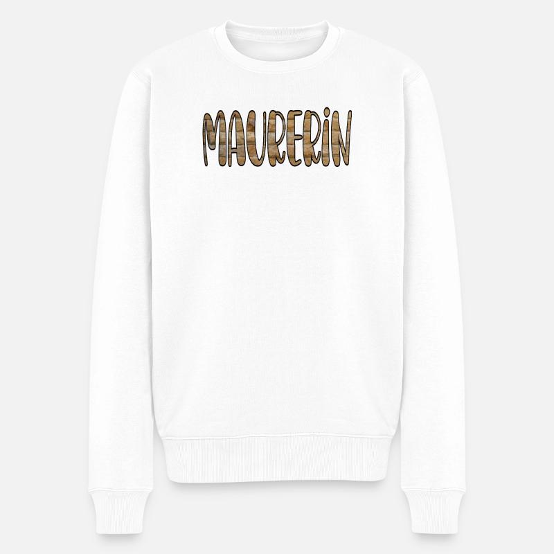 Bauwirtschaft Maurerin Hausbau - Männer Premium Bio Pullover - Weiß