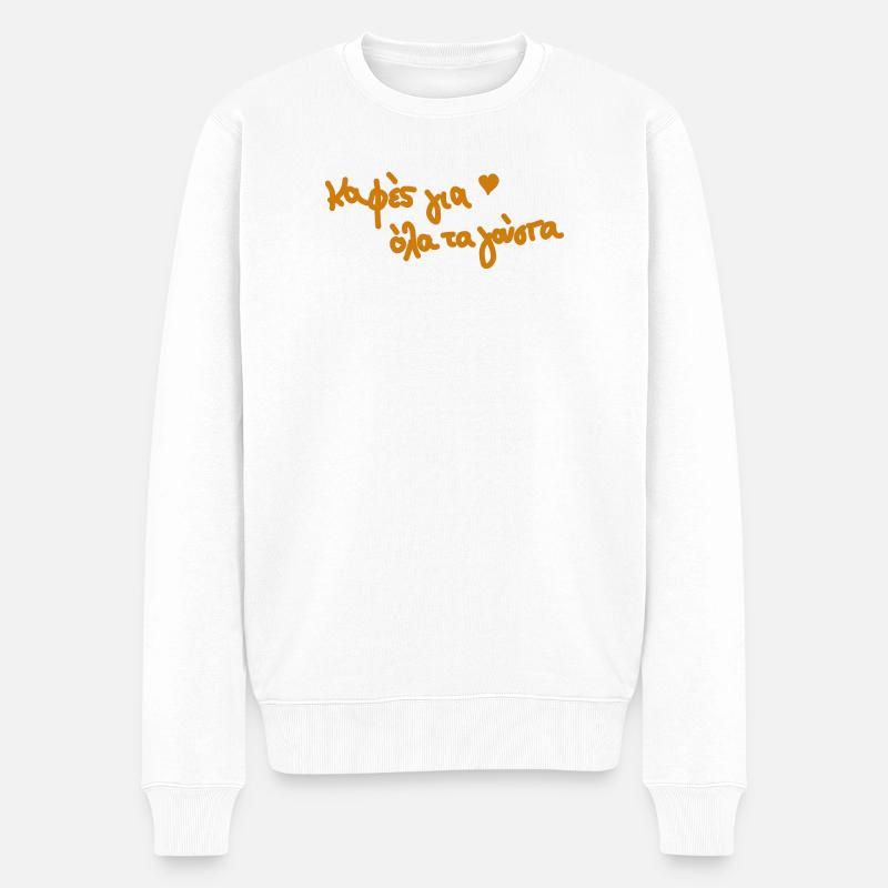 Café grec en Grèce - Pull Premium bio Homme - blanc
