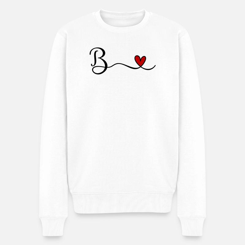 B - Männer Premium Bio Pullover - Weiß