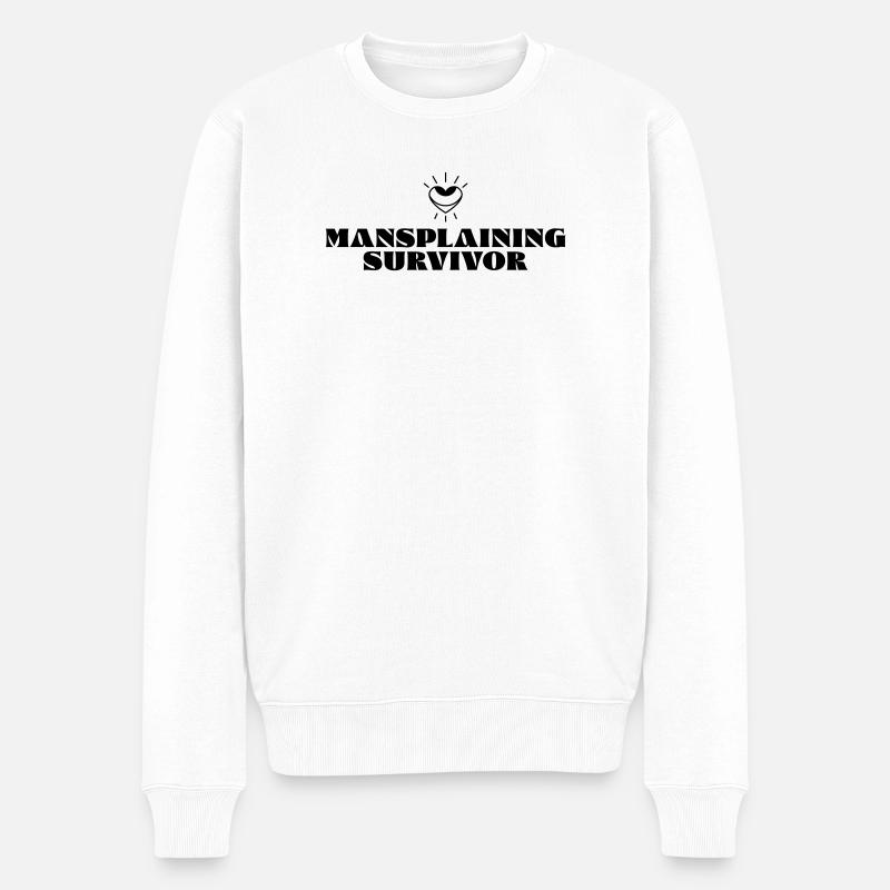 Survivant du Mansplaining - Pull Premium bio Homme - blanc