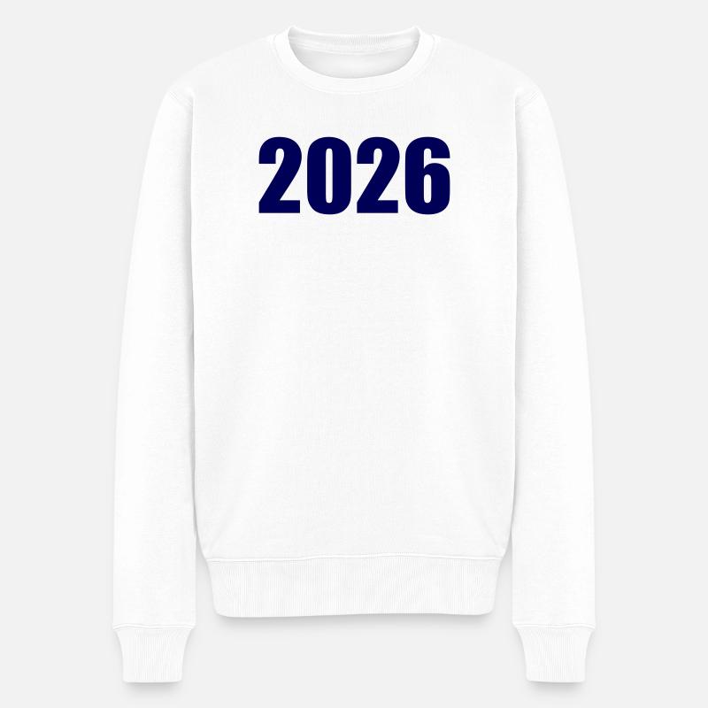 2026 - Männer Premium Bio Pullover - Weiß
