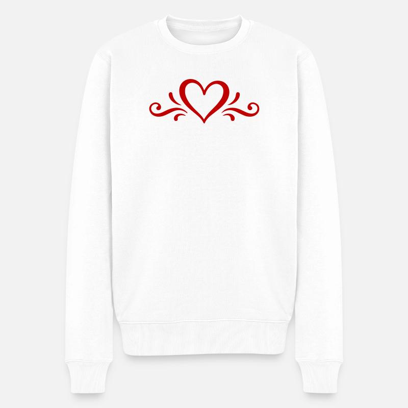 Icône de cœur - Pull Premium bio Homme - blanc