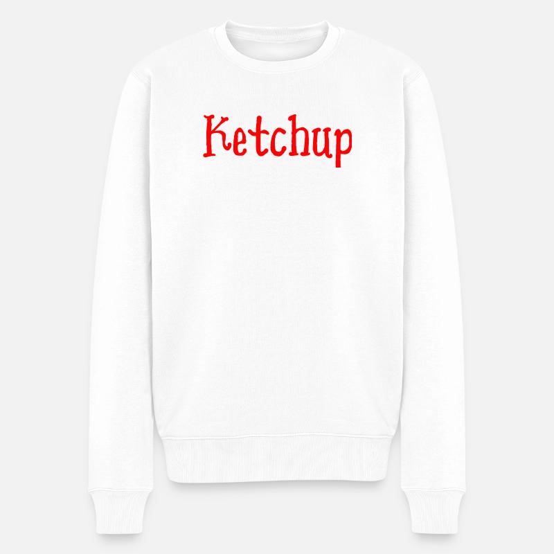 Ketchup - Männer Premium Bio Pullover - Weiß