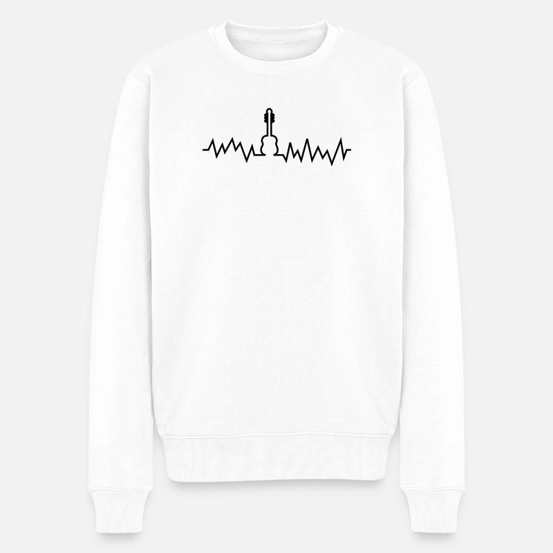 gitarre - Männer Premium Bio Pullover - Weiß
