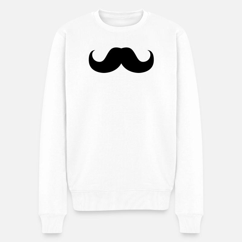 moustaches moustache barbe - Pull Premium bio Homme - blanc
