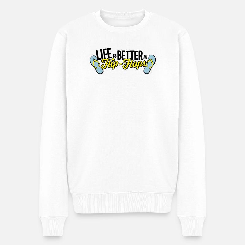la vie est meilleure dans effondrement - Pull Premium bio Homme - blanc