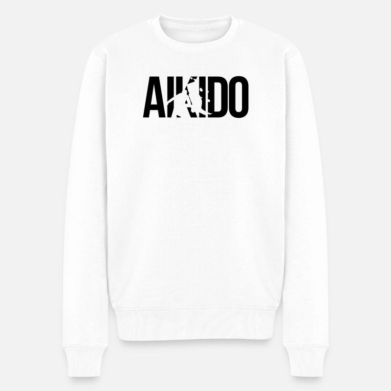 aikido - Männer Premium Bio Pullover - Weiß