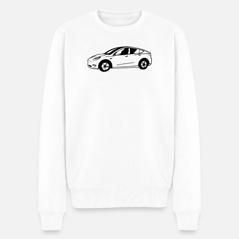 Model Y schematisch gezeichnet - Männer Premium Bio Pullover - Weiß