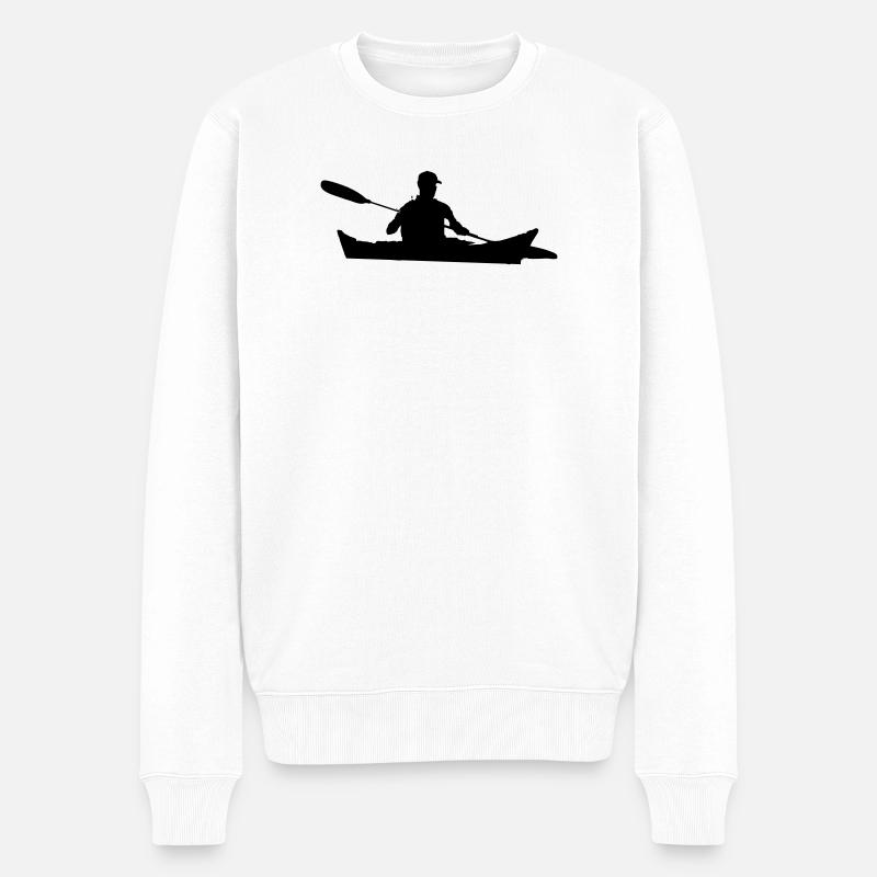 Kanu Kajak - Männer Premium Bio Pullover - Weiß