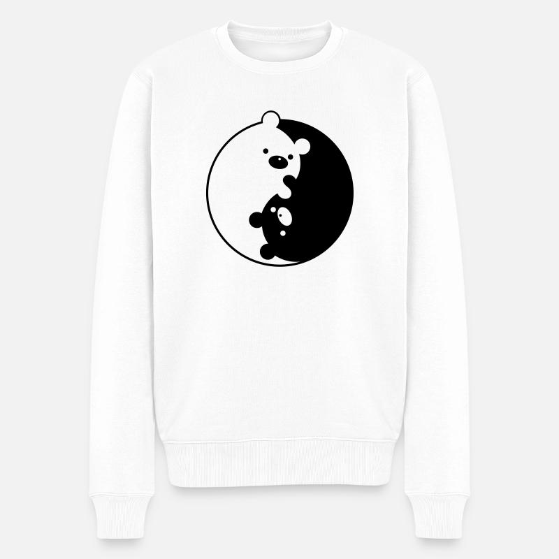 Yin Yang Bears - Pull Premium bio Homme - blanc