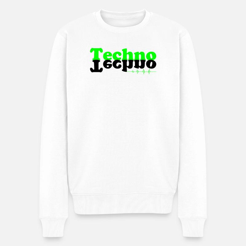 Techno kontiki - Männer Premium Bio Pullover - Weiß