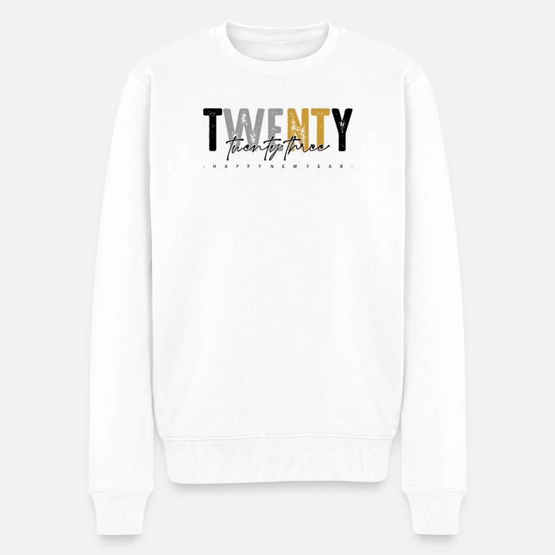 We Want Rust: Distressed Duo-Tone Text - Männer Premium Bio Pullover - Weiß