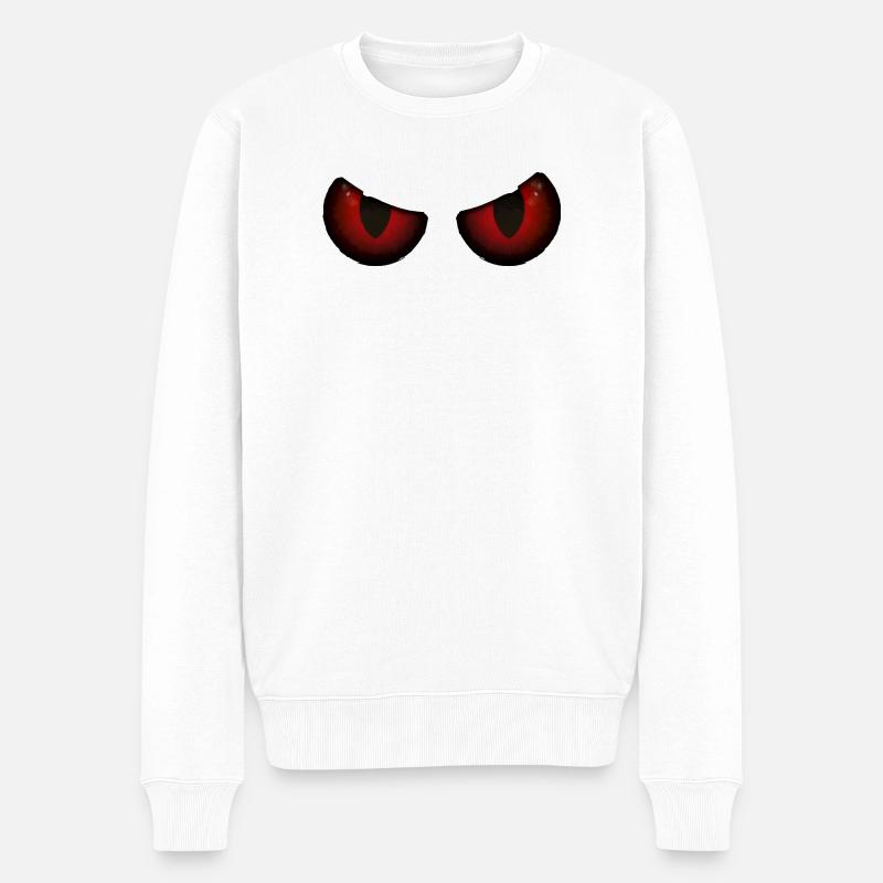 Rotäugige Glut - Männer Premium Bio Pullover - Weiß