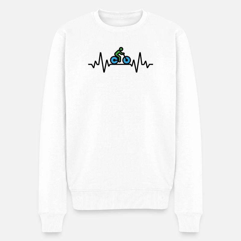 Sehr sportlicher Radfahrer - Männer Premium Bio Pullover - Weiß