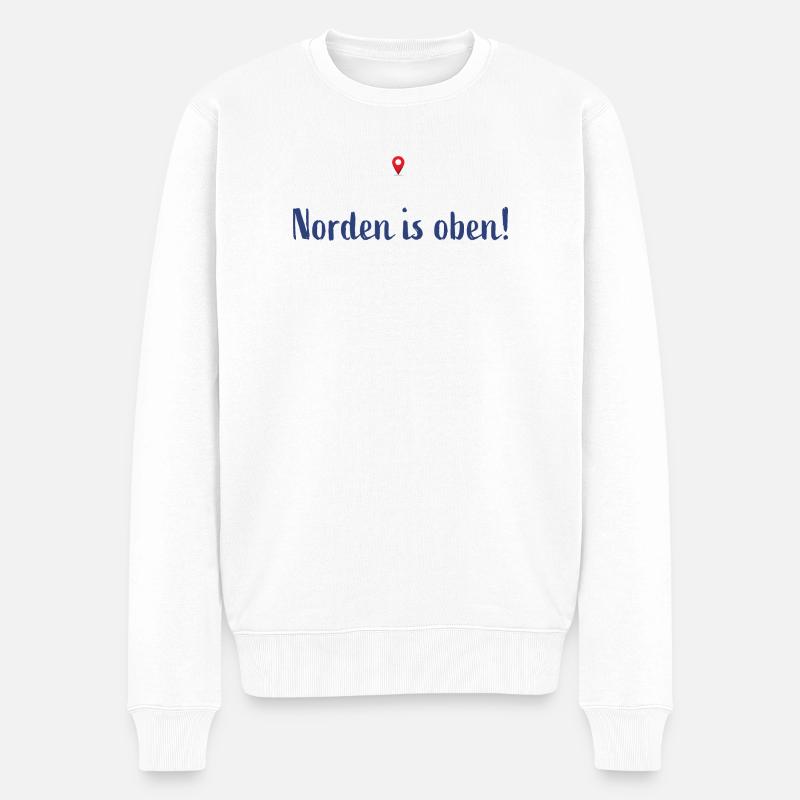Norden is oben - Männer Premium Bio Pullover - Weiß