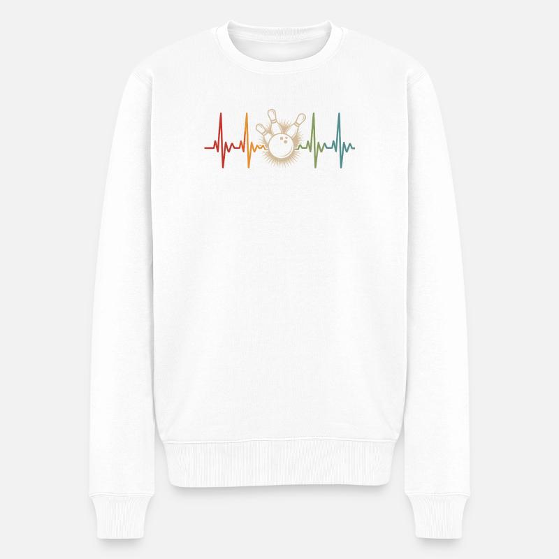 Bowling Herzschlag - Männer Premium Bio Pullover - Weiß