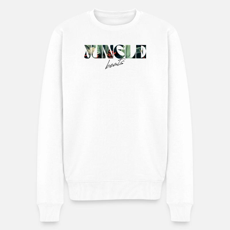Jungle Beats Tropical Lettrage - Pull Premium bio Homme - blanc