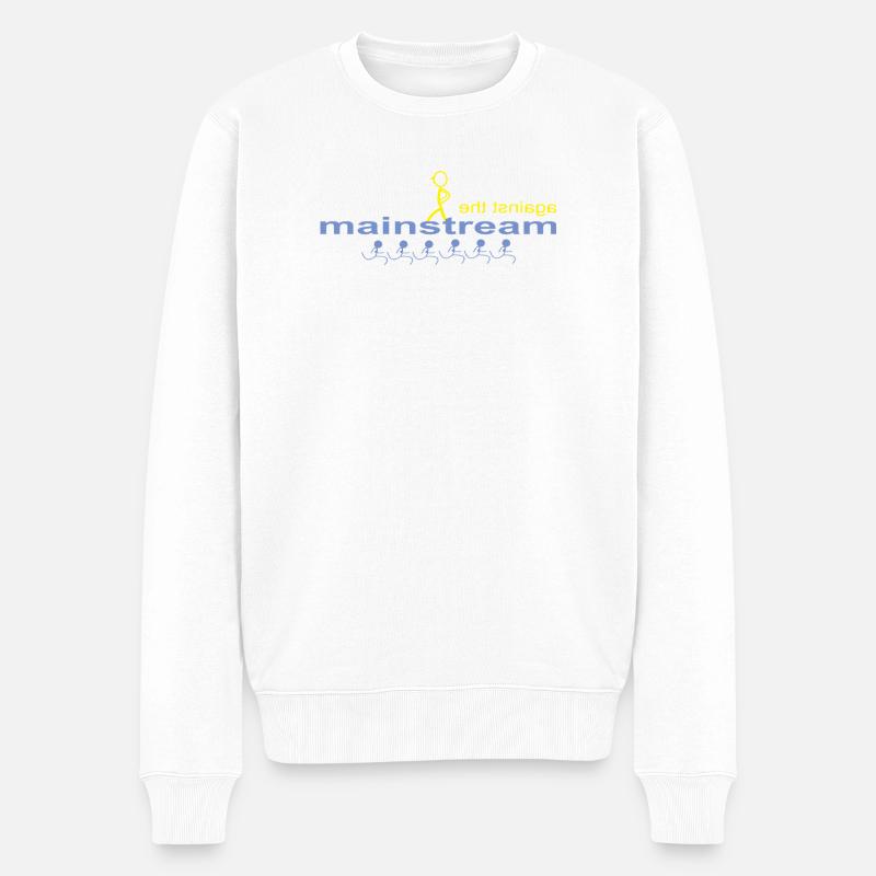 against_the_mainstream - Pull Premium bio Homme - blanc