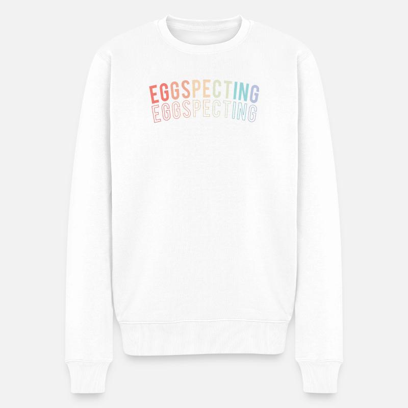 Werdende Mutter Ostern Gender Reveal - Männer Premium Bio Pullover - Weiß