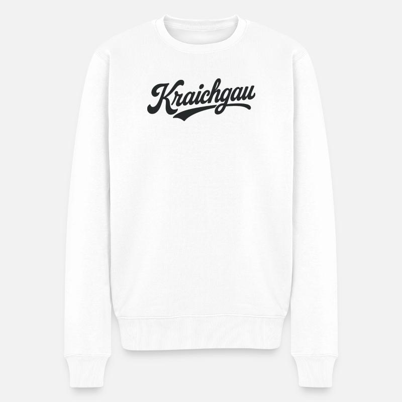 Kraichgau Region Schriftzug - Männer Premium Bio Pullover - Weiß