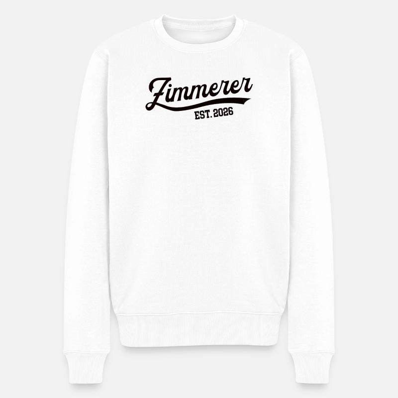 Charpentier 2026 Profession Apprenti menuisier Apprenti - Pull Premium bio Homme - blanc