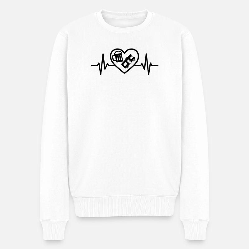 Humour de camping-car Heart Beer - Pull Premium bio Homme - blanc