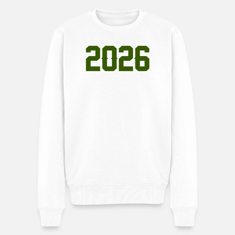 2026  - Männer Premium Bio Pullover - Weiß