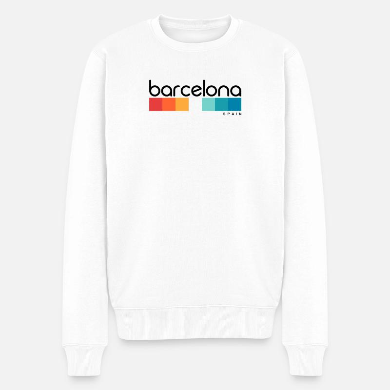 Barcelone - Espagne - Espagne - Espagne - Pull Premium bio Homme - blanc