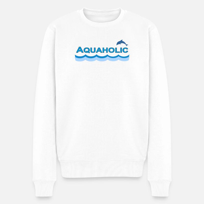 AQUAHOLIC - Männer Premium Bio Pullover - Weiß
