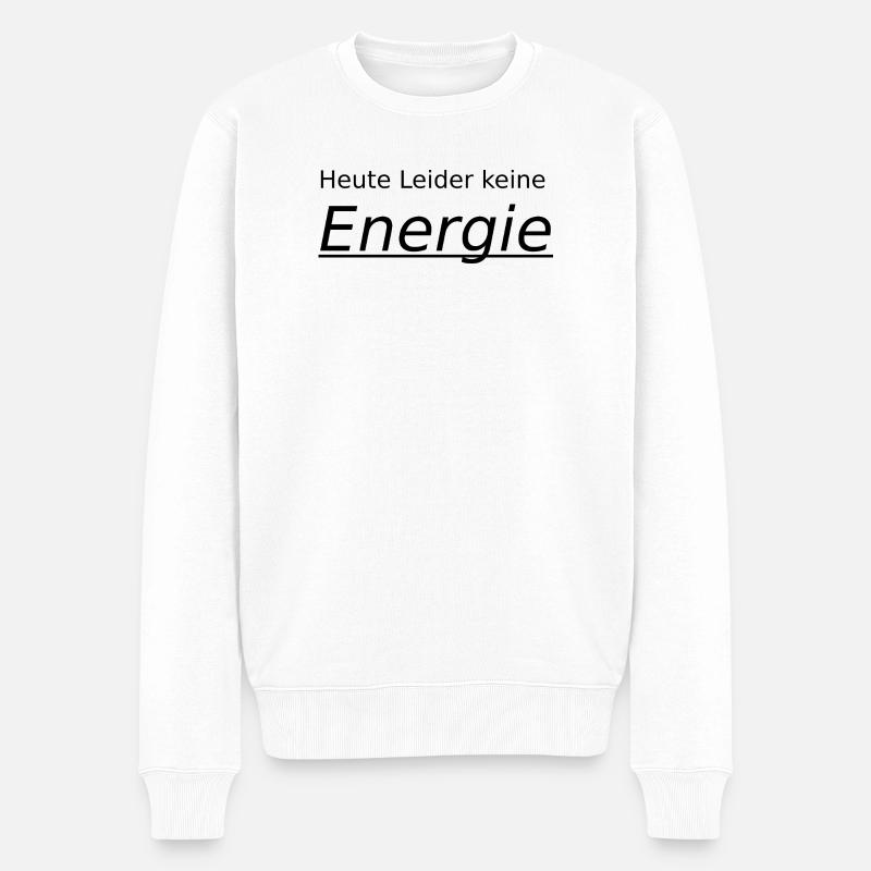 heute leider keine Energie - Männer Premium Bio Pullover - Weiß