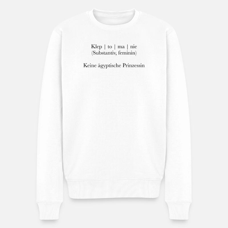 Danger de confusion : kleptomanie & Cléopâtre - Pull Premium bio Homme - blanc